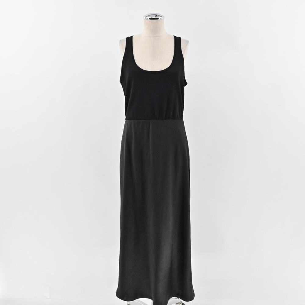 ANTHROPOLOGIE Dress Size M Black Sleeveless Satin Maxi Whimsigoth Mare Mare Slip